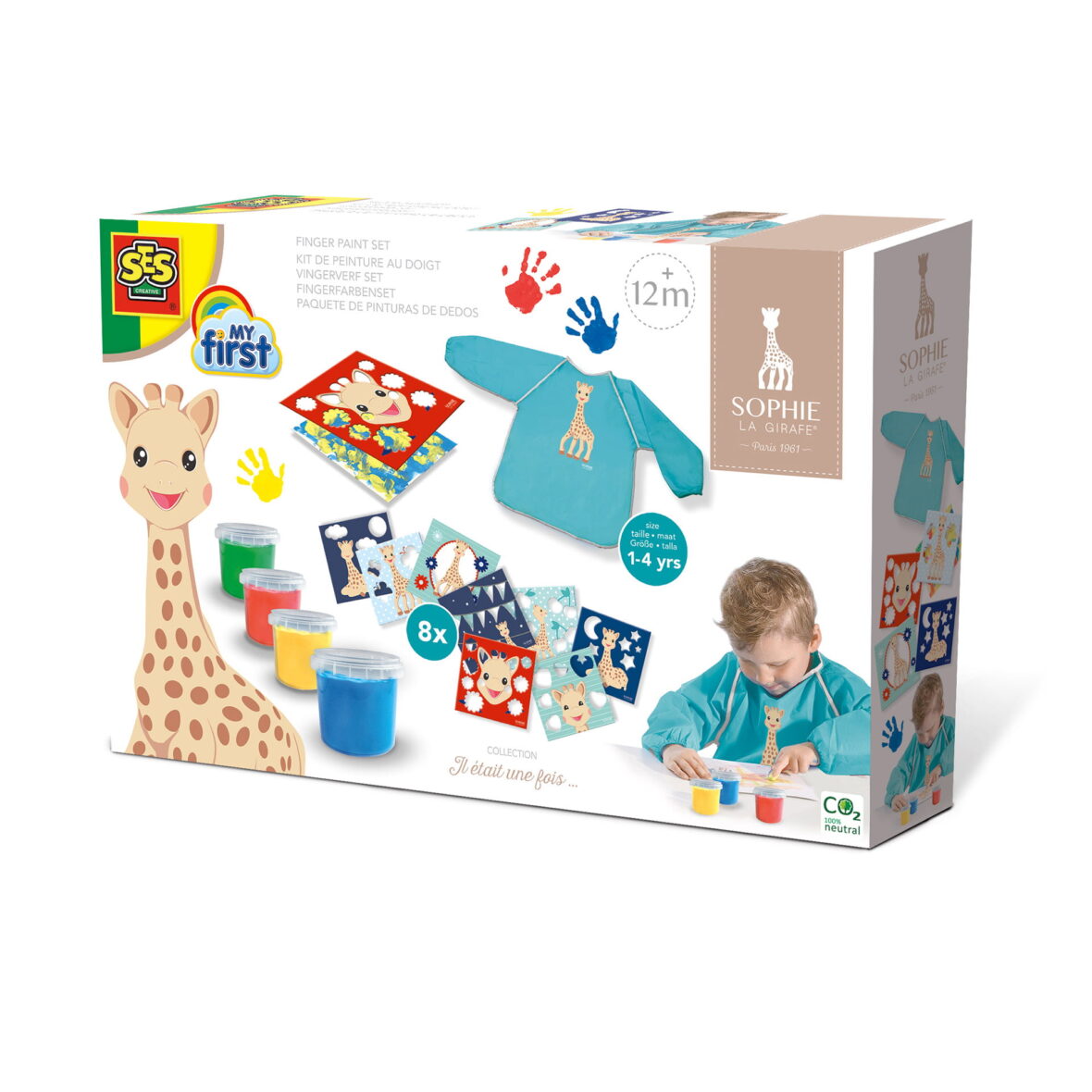 Girafa Sophie – Set acuarele pentru degetele cu planse si sort