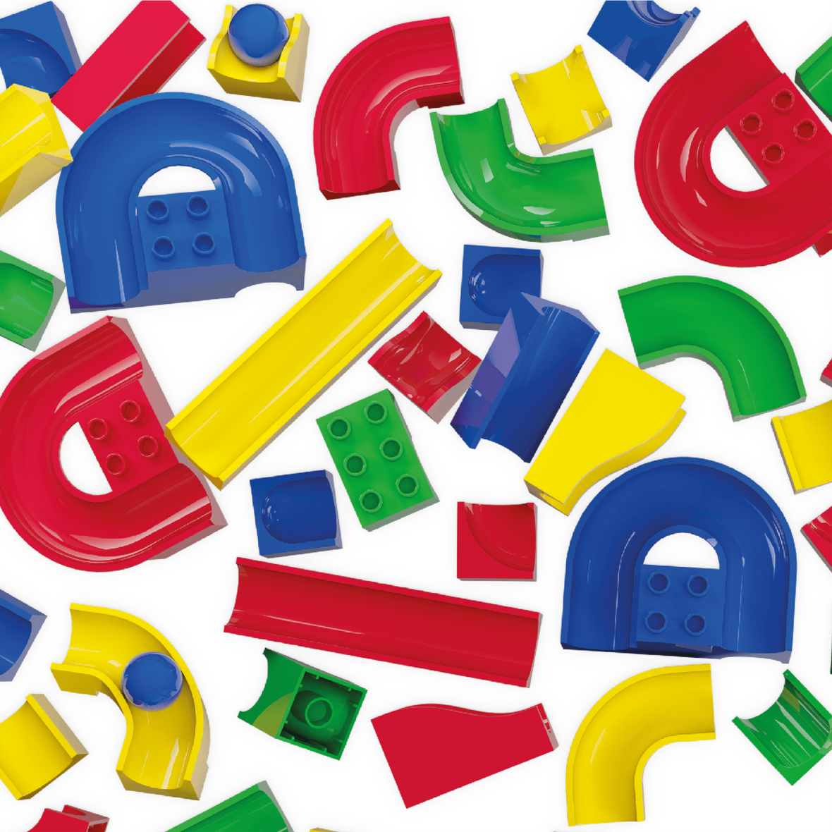 Jucarie copii Marble Run Hubelino – tobogane (128 piese)