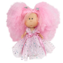 Papusa Nines D’Onil, Mia Candy, cu parul roz, cu articulatii, cu miros de vanilie, 30 cm