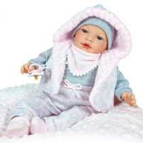 Papusa Nines D’Onil, Snow, nou-nascut, cu sunete, cu miros de vanilie, ambalata in saculet, 45 cm