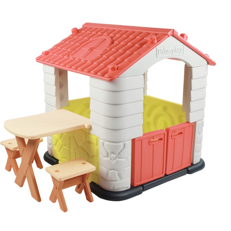 Casuta copii 2 in 1 deluxe cu masuta si bancheta Edu Play Casuta copii 2 in 1 deluxe cu masuta si bancheta Edu Play