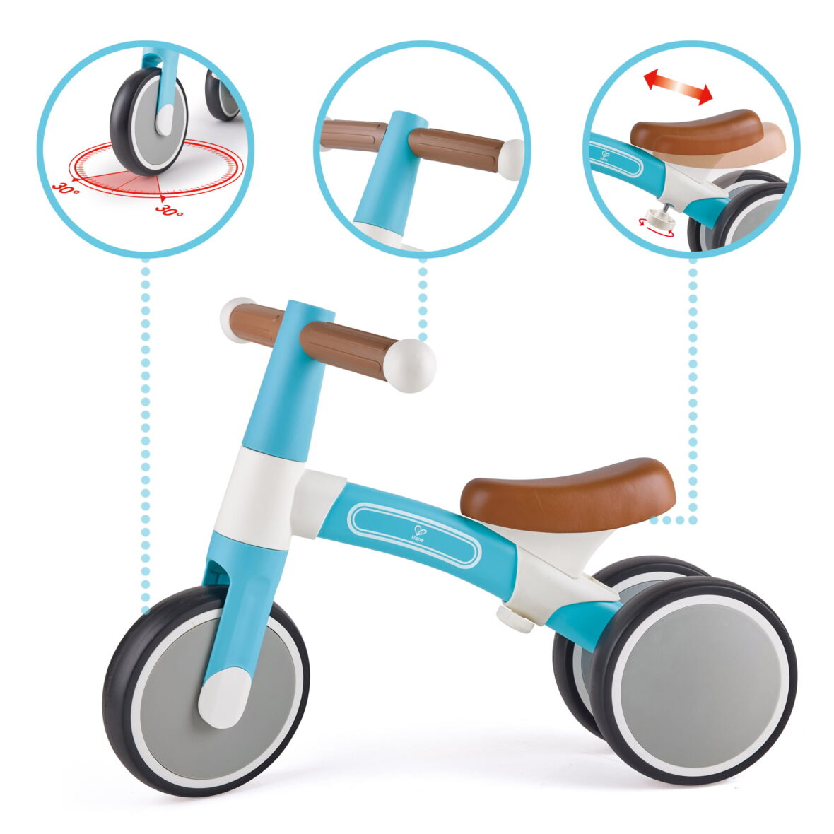 Bicicleta de echilibru, albastru deschis