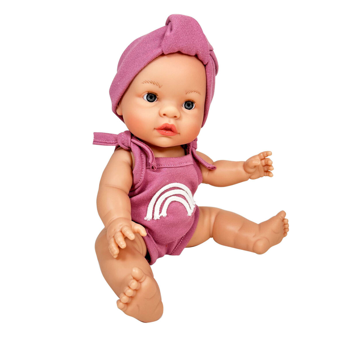Papusa Nines D’Onil, Joy, fara par, cu bentita roz, cu miros de vanilie, 37 cm