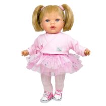 Papusa Nines D’Onil, Tita Star, cu sunete, cu parul blond, cu rochie roz, cu miros de vanilie, 45 cm