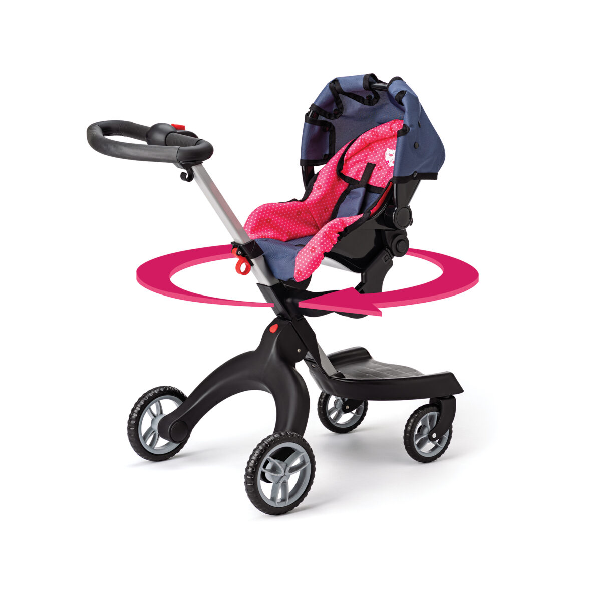 Carucior pentru papusi modern, scaun auto – Pisici Chichi, 2 in 1