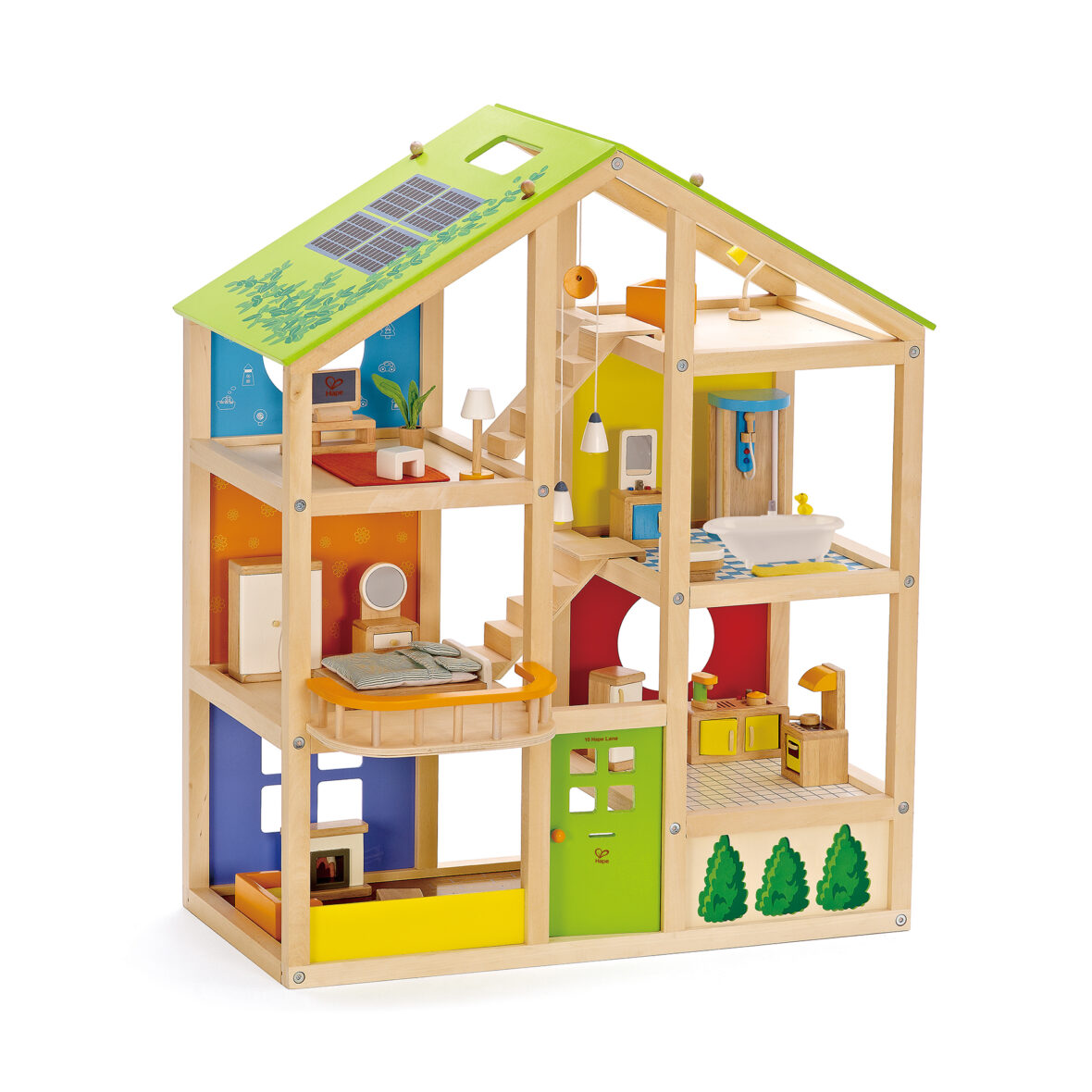 Jucarie din lemn – Casa de papusi mobilata (36 piese) Jucarie din lemn – Casa de papusi mobilata (36 piese)