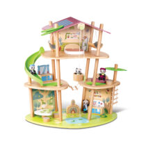 Jucarie din bambus – Casa ursilor Panda (25 piese)