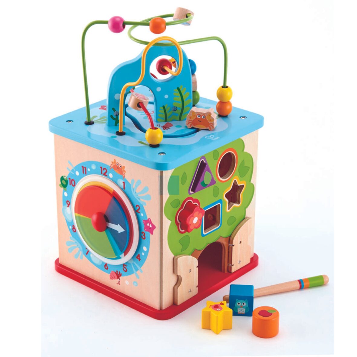 Jucarie din lemn – Centru de activitati cub multifunctional