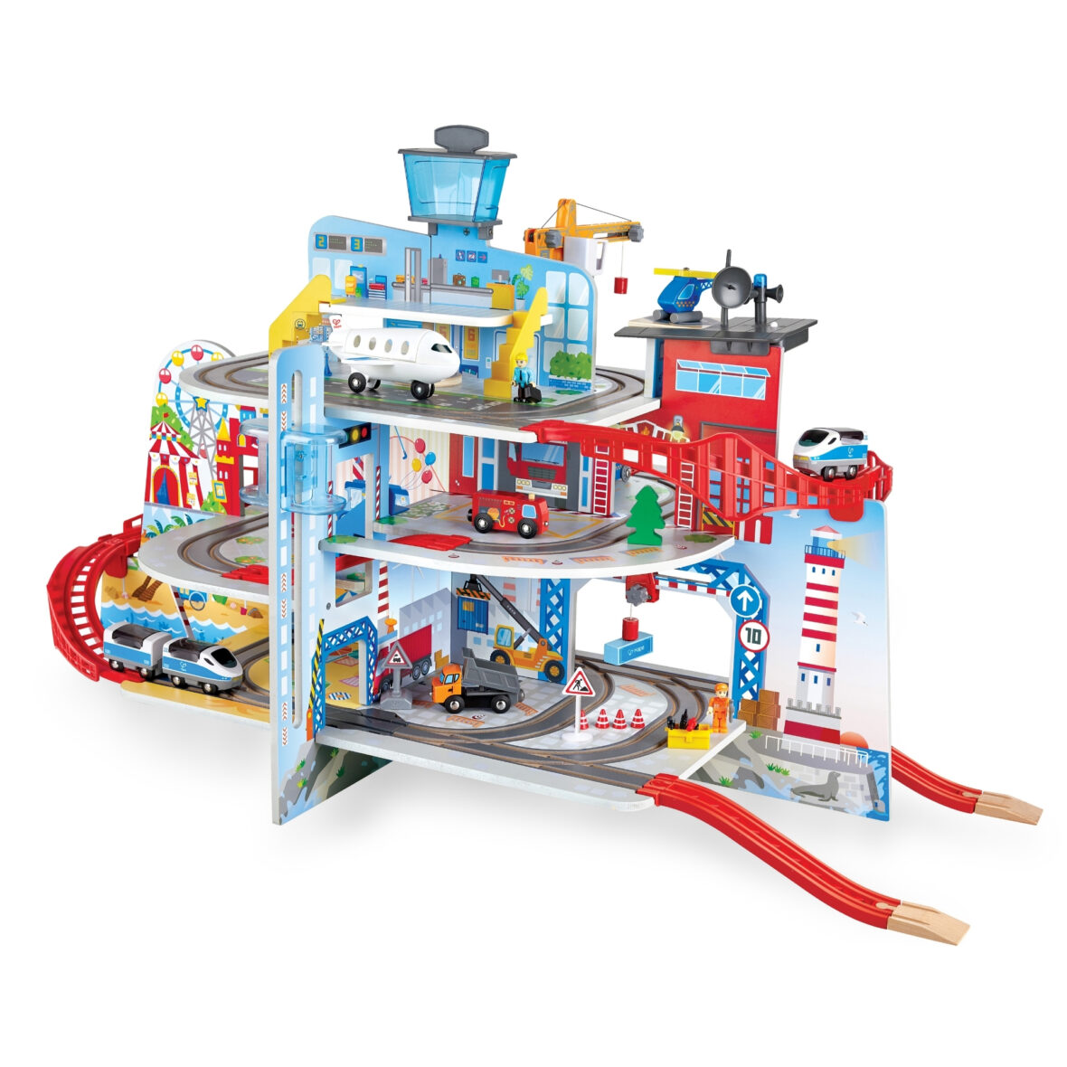 Jucarie din lemn – Tren Mega City (55 piese)