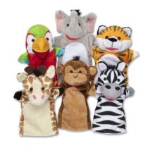Set 6 papusi de mana Animale Safari – Melissa & Doug