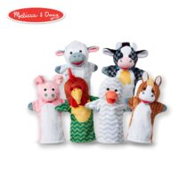 Set 6 papusi de mana Animale de la ferma – Melissa & Doug