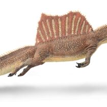 Figurina pictata manual dinozaur Spinosaurus innotand cu mandibula mobila