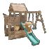 Complex de joaca BalconyFort ™ Single Swing, tobogan verde, Dunster House