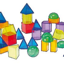 Set 36 corpuri geometrice translucide pentru tablete si mese luminoase