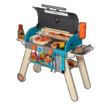 Set de joaca din lemn cu accesorii Grill si Pizza