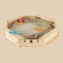 Cutie hexagonala din lemn pentru nisip Treasure Beach 104×104 cm, cu prelata