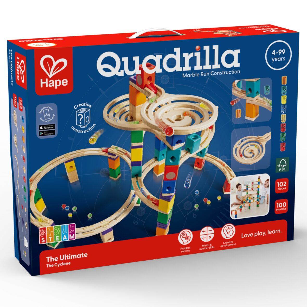 Jucarie copii Quadrilla – circuit cu bile – Ultimate (198 piese)