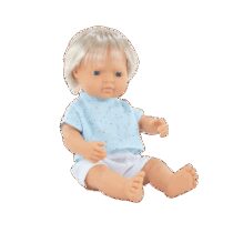 Papusa baiat caucazian blond 38 cm cu tricoul bleu, corp parfumat, colectia My Friends and Me