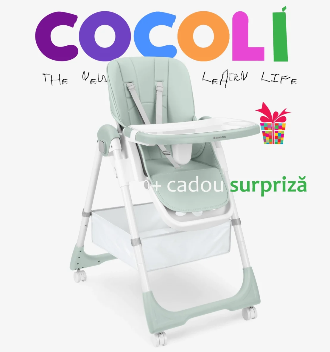 Scaun de masă pentru copii KikkaBoo – Spicy+, Mint