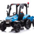 Tractor electric cu remorca si telecomanda XL, roti EVA, 12V10Ah, Albastru